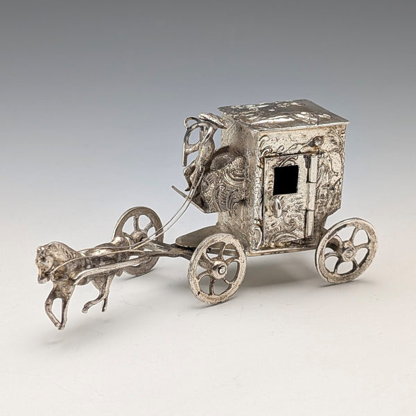 1907年 英国アンティーク 純銀製 馬車ミニチュア 72g Boaz Moses Lendeck